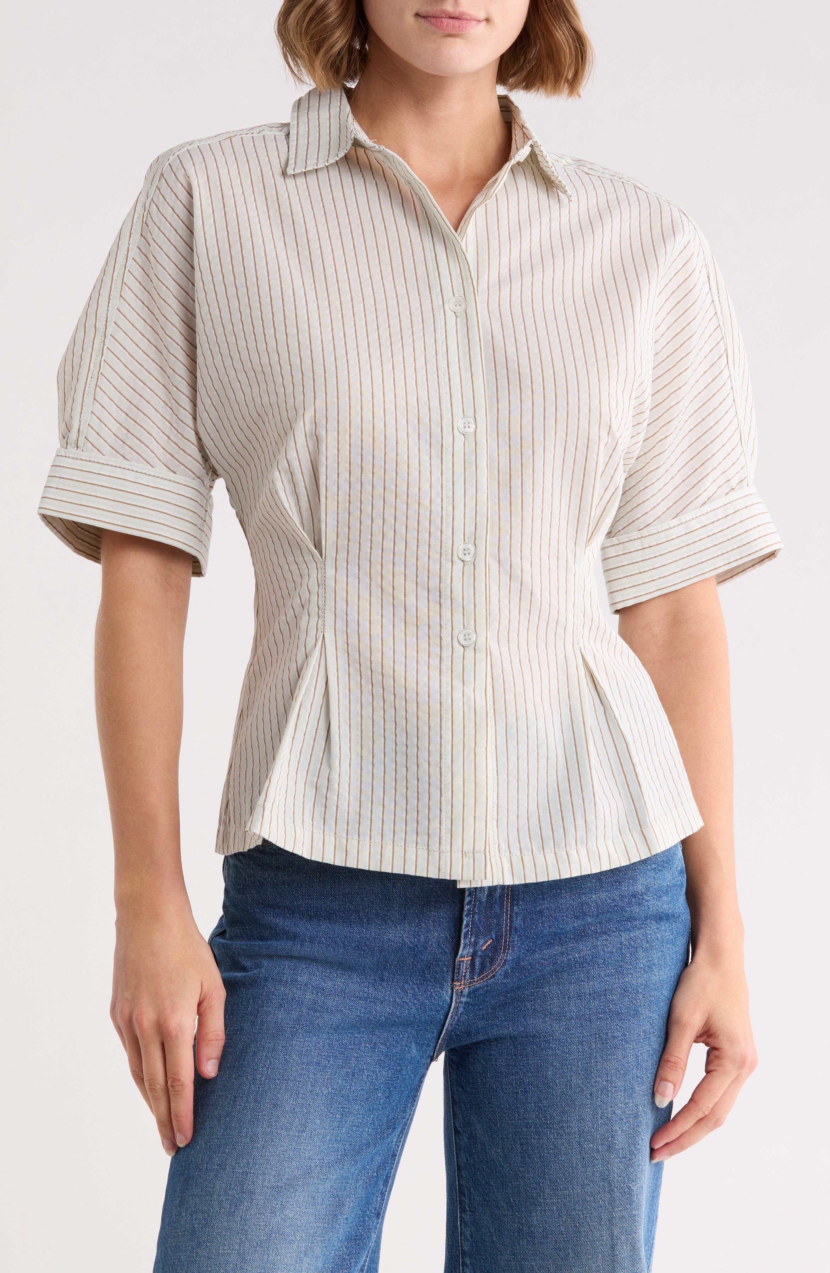 Stripe Button-Up Shirt