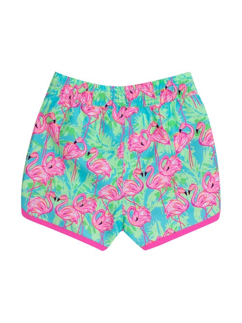 Ruggedbutts Boys Upf50+ Sun Protected Dolphin Hem Swim Trunks In Multi