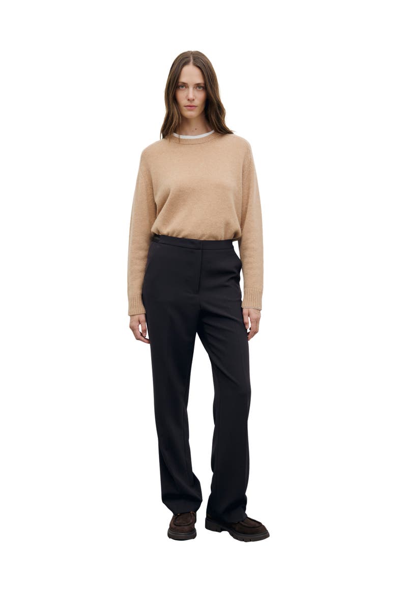 Mili Wide Leg Tailored Trousers, Alternate, color, Brown