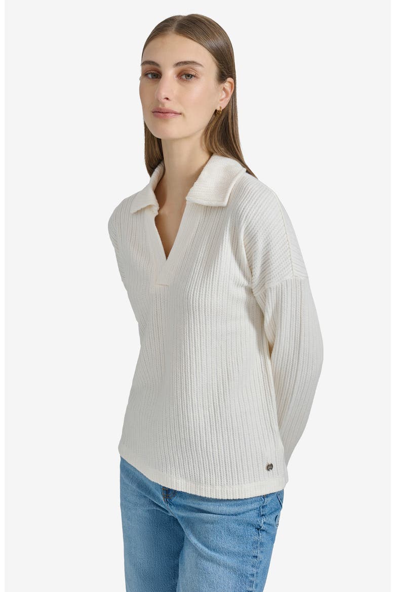 Long Sleeve Polo Sweater, Alternate, color, CREAM