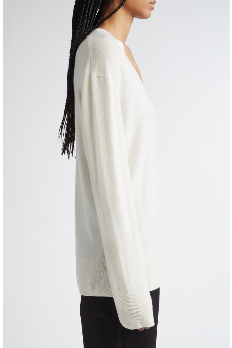 Cashmere V-Neck Sweater, Alternate, color, ECRU