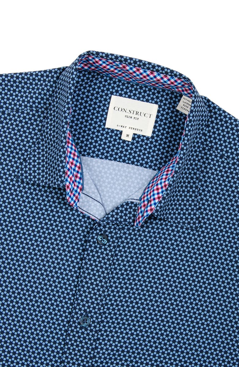 CONSTRUCT Slim Fit Microprint 4-Way Stretch Performance Button-Down Shirt, Alternate, color,