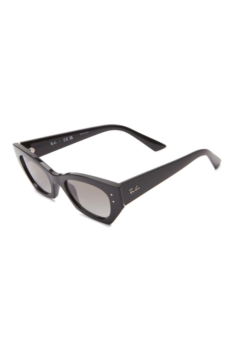 Zena 52mm Geometric Sunglasses, Alternate, color, BLACK
