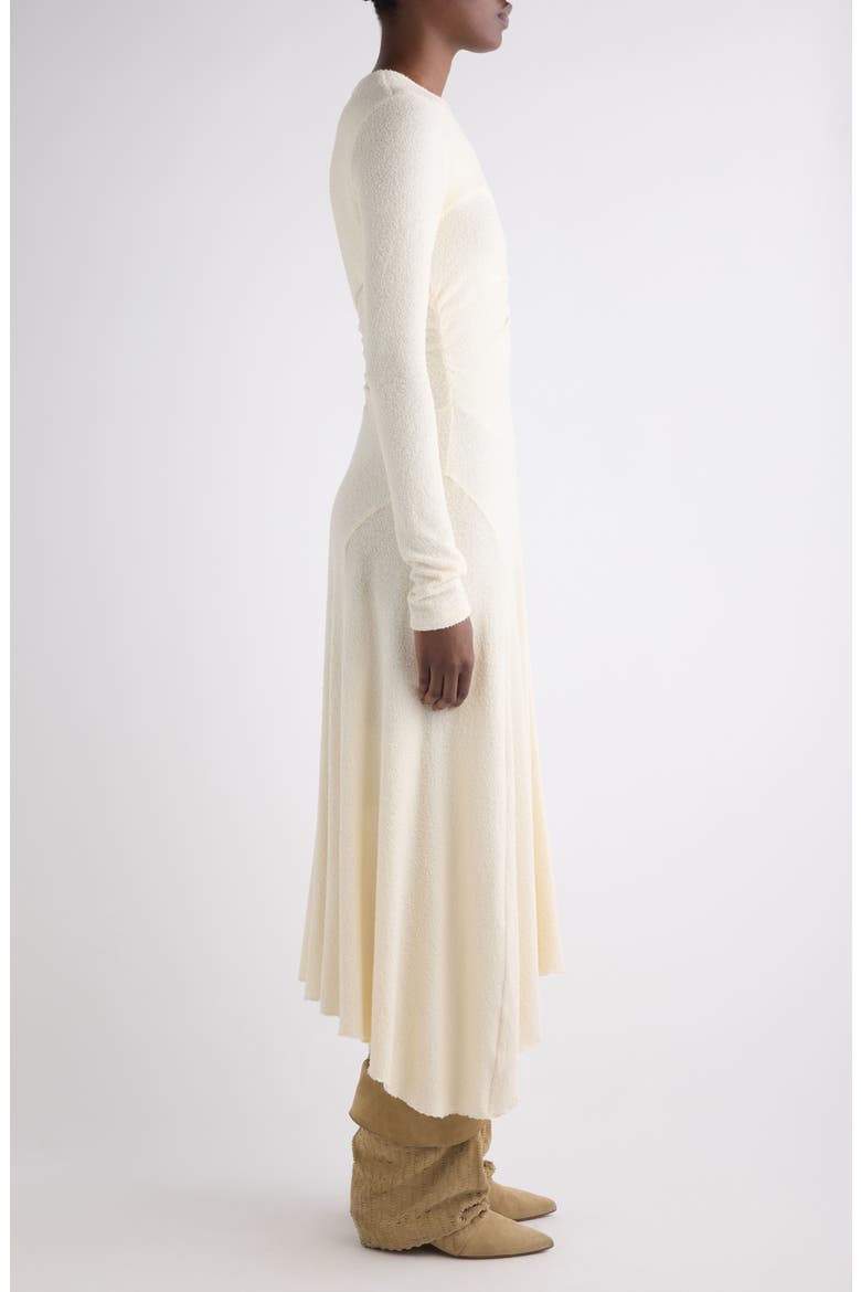 Flora Long Sleeve Asymmetric Dress, Alternate, color, ECRU