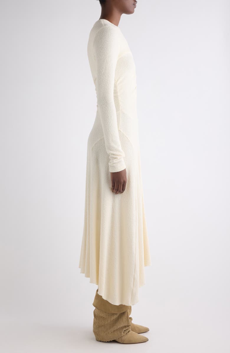 Isabel Marant Flora Long Sleeve Asymmetric Dress, Alternate, color, Ecru