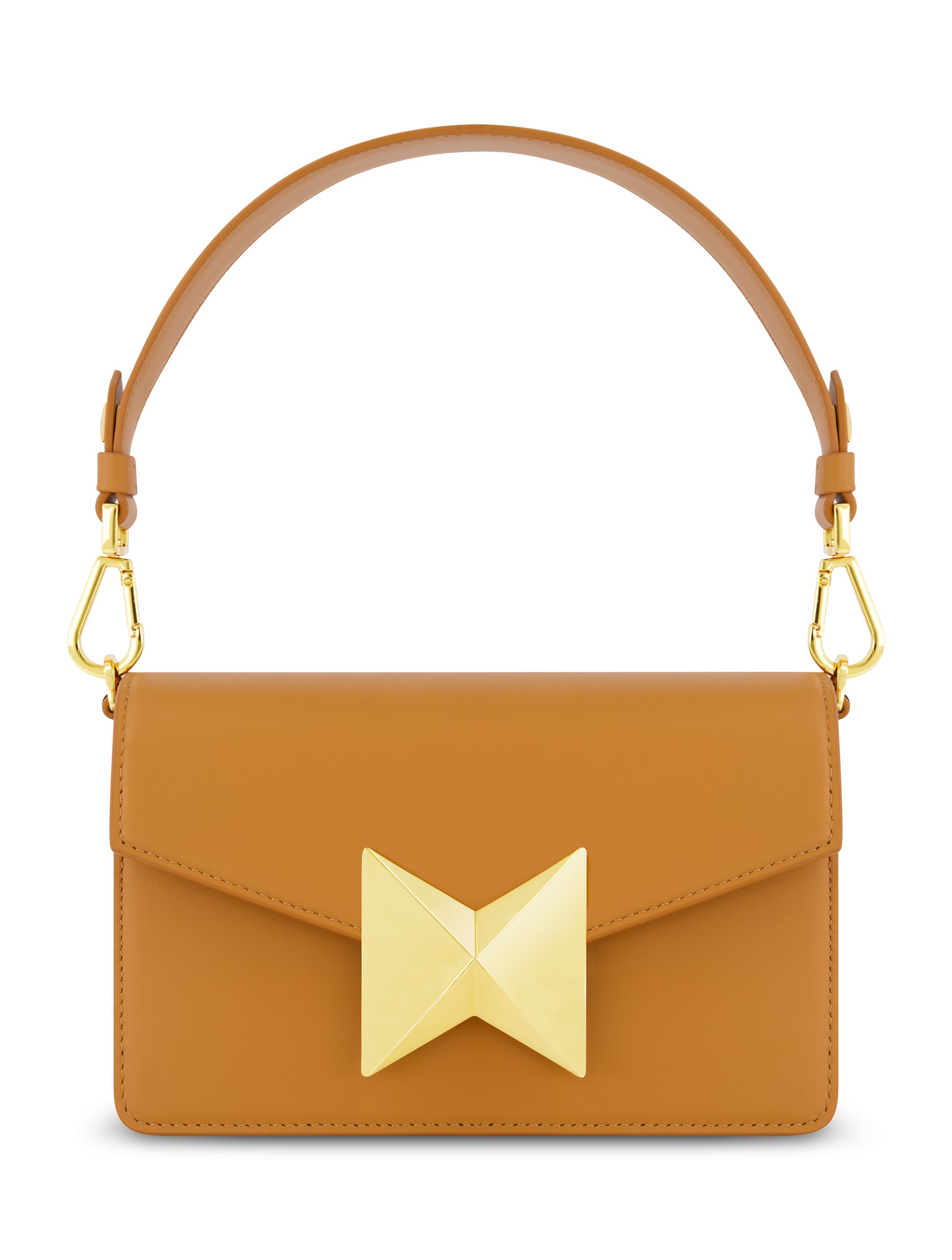 Classic Leather Gold Plated Hardware Shoulder Bag, Main, color, Toffee