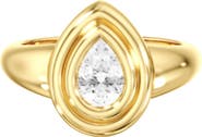 Everlee Double Bezel Pear Pinky Lab Diamond Ring in 14K