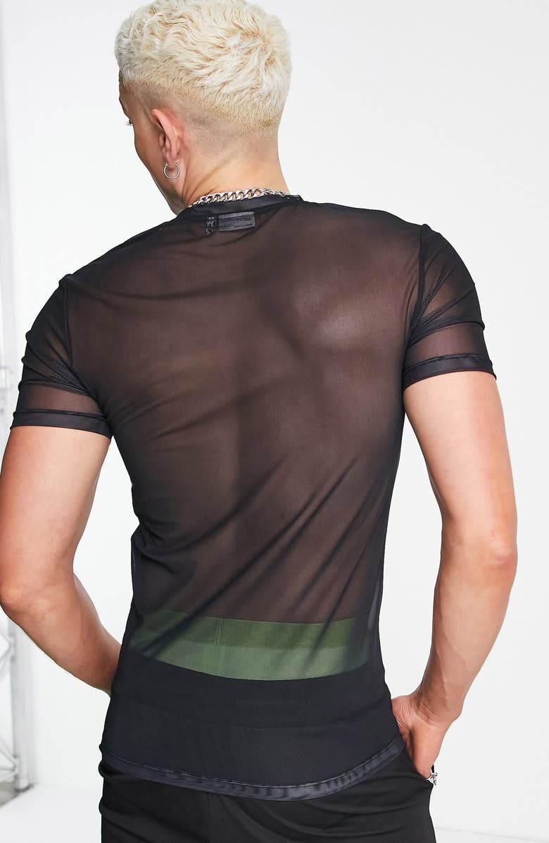 ASOS DESIGN Mesh Skinny Fit T-Shirt, Alternate, color,