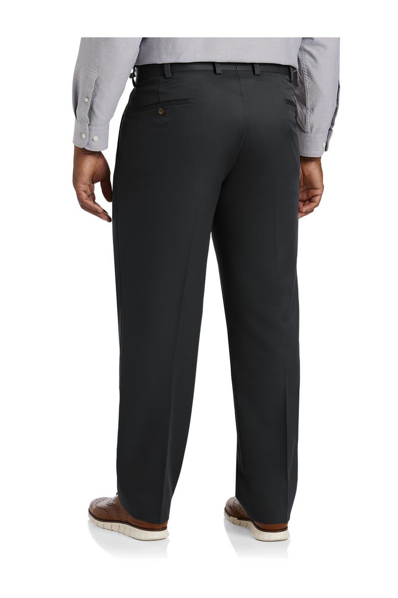 Big & Tall Pleated Microfiber Dress Pants, Alternate, color, BLACK