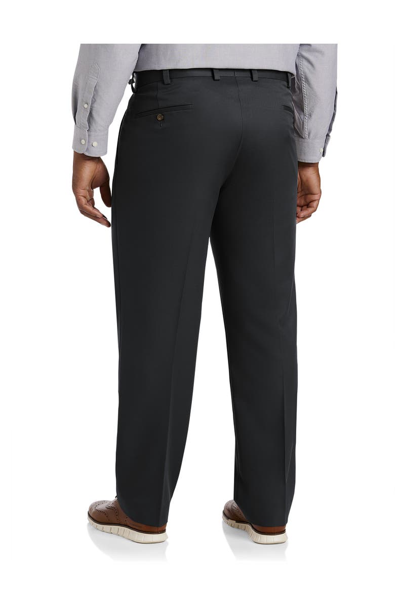 B+T Essentials Big & Tall Pleated Microfiber Dress Pants, Alternate, color, Black