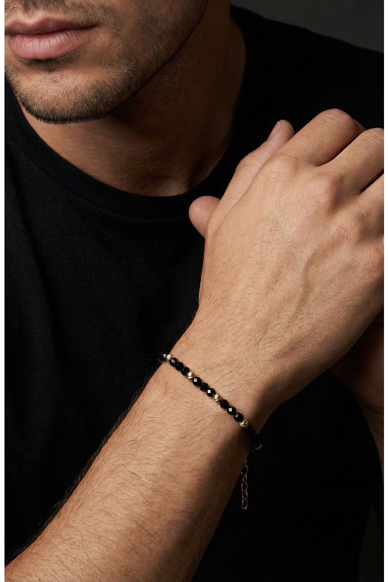 Men's Noir Beaded Bracelet, Alternate, color, GOLD