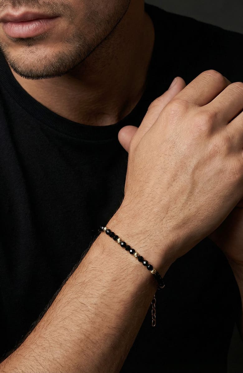 EYE CANDY LOS ANGELES Men's Noir Beaded Bracelet, Alternate, color, 