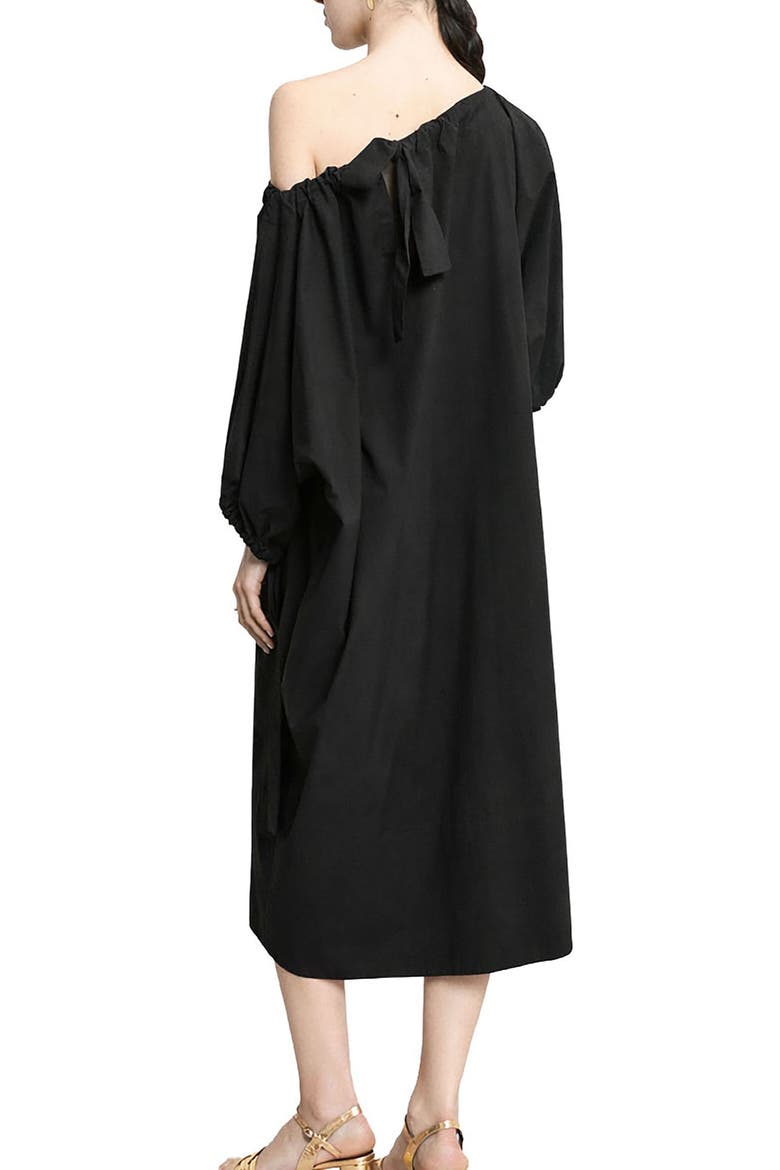 Poplin Midi Dress, Alternate, color, Black