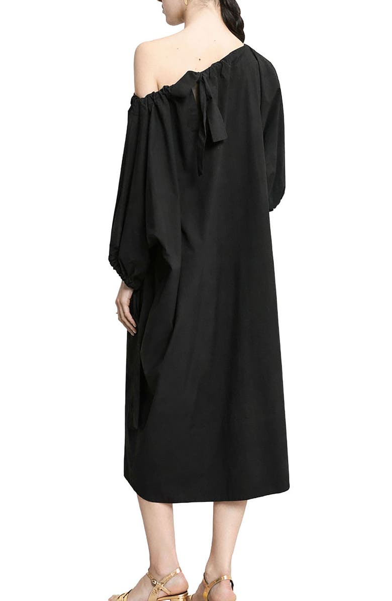 ottod'Ame Poplin Midi Dress, Alternate, color, Black