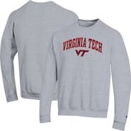 Champion Men's Champion  Heather Gray Virginia Tech Hokies Arch Over Logo Pullover Sweatshirt
