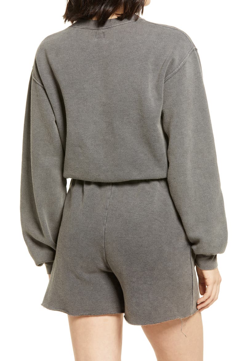 Bubble Hem Sweat Top, Alternate, color, CHARCOAL