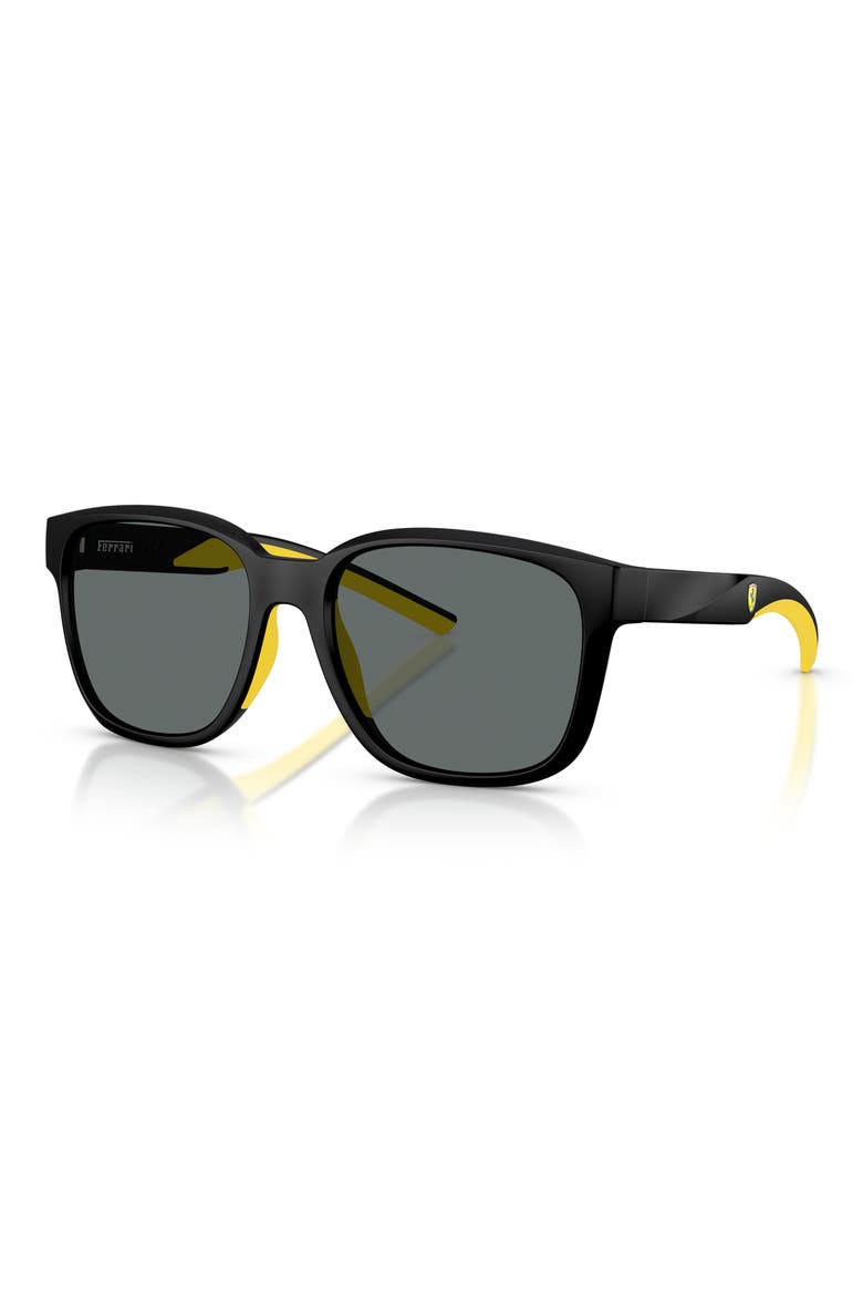 56mm Square Sunglasses, Alternate, color, MATTE BLACK / DARK GREY POLAR