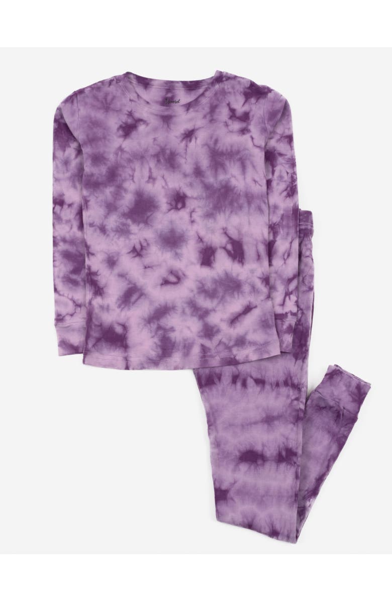 Leveret Kids Two-Piece Tie Dye Cotton Matching Family Pajamas, Main, color, Tie Dye Purple Mix