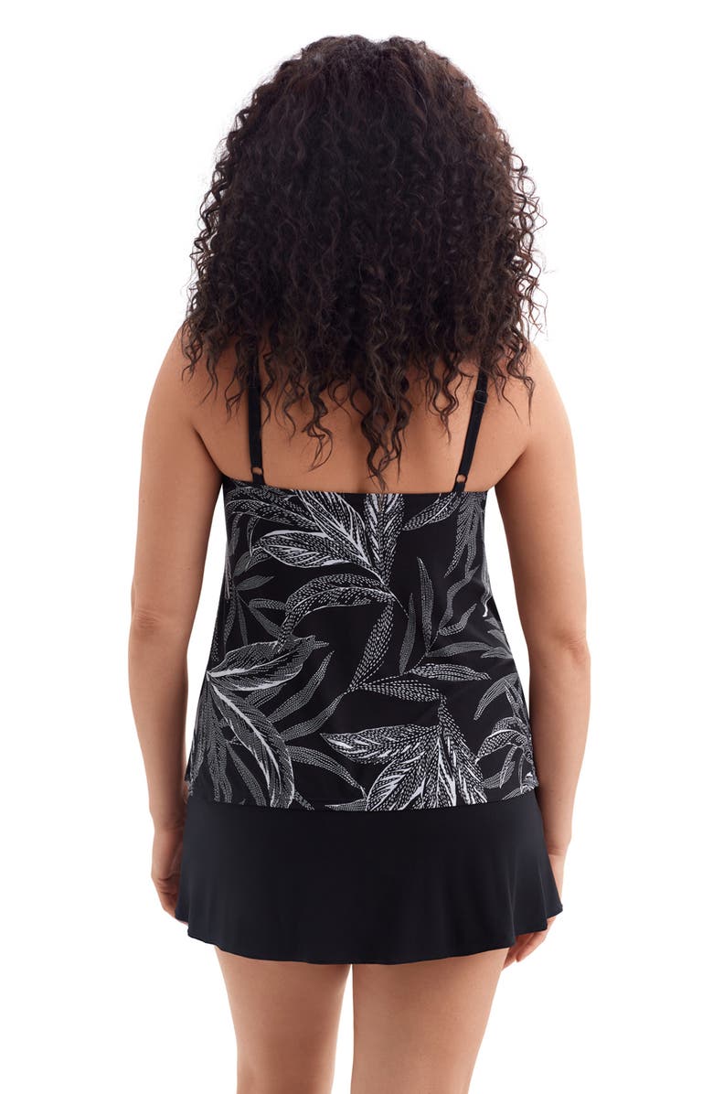 Longitude Faux Ruffle Skirtini Long Torso Swimsuit, Alternate, color, Leaf Encounter