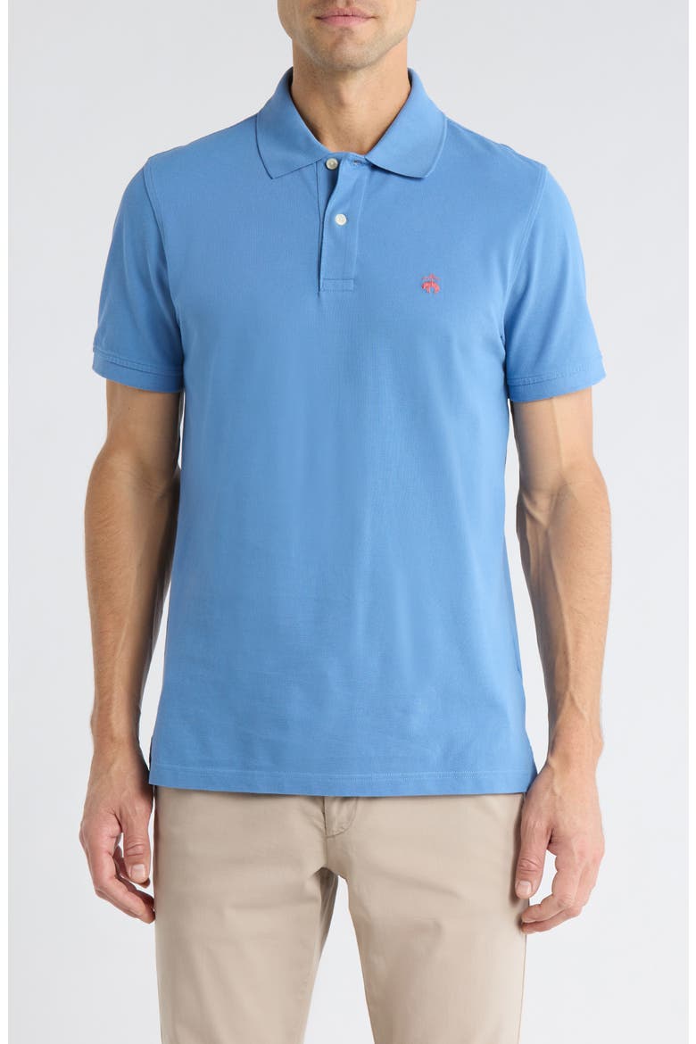 Slim Fit Solid Cotton Piqué Polo, Main, color, RIVERSIDE