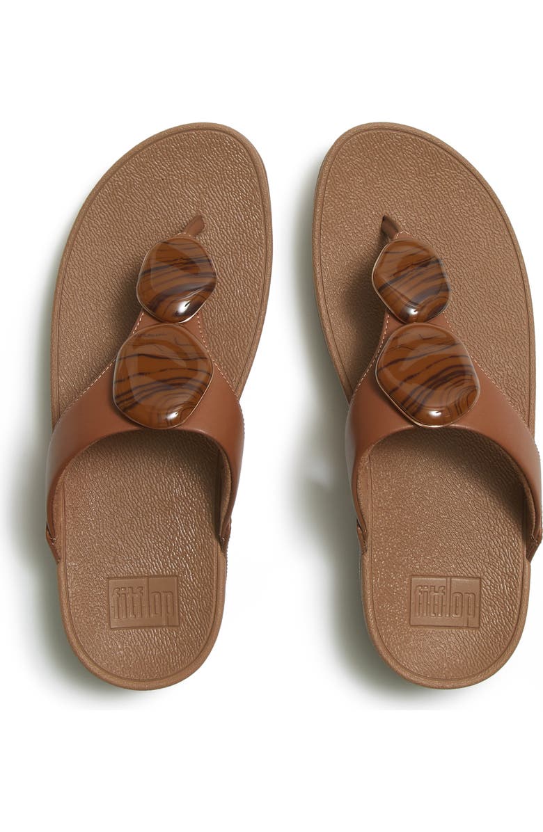 FitFlop Lulu Marbled Stone Toe Post Sandals, Alternate, color, Deep Tan