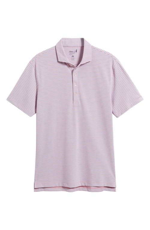 Johnnie-o Stetsons Stripe Performance Polo In Azalea