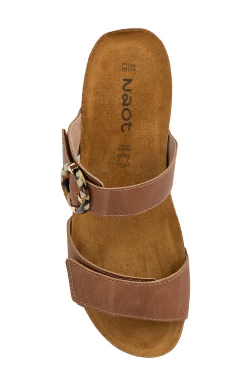 Naot Anabel Wedge In Latte Brown Leather