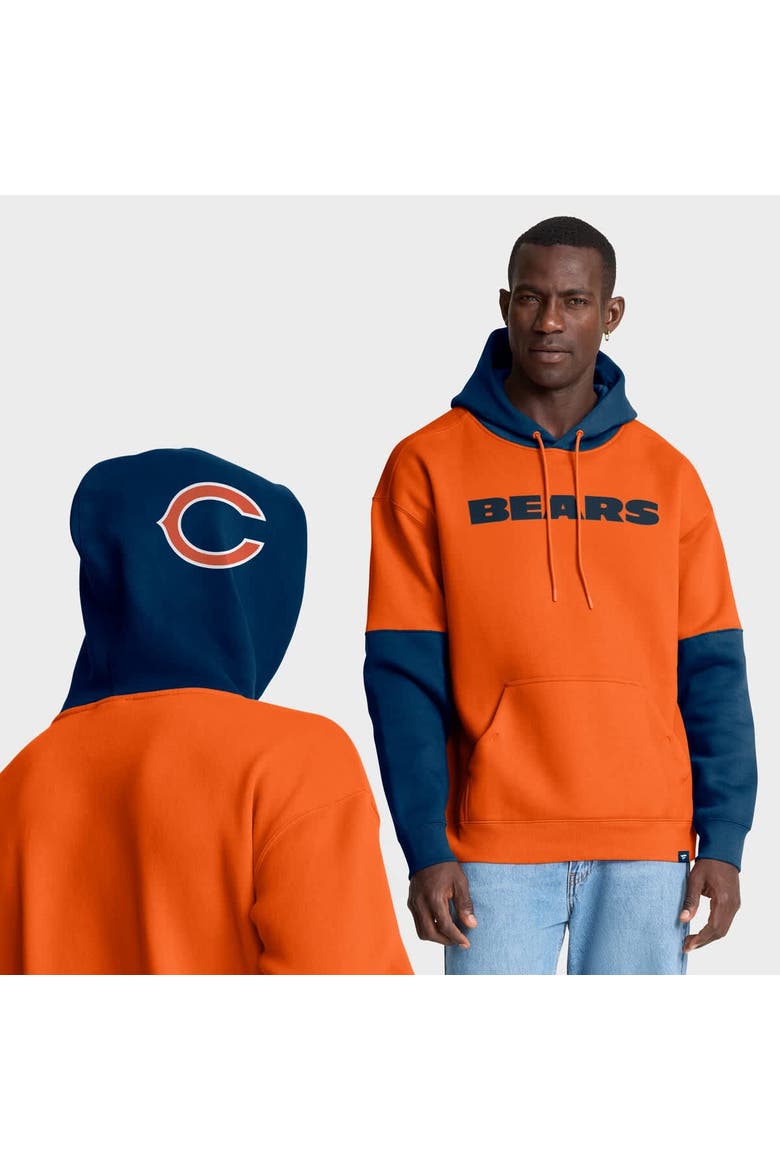 Men's Fanatics Orange Chicago Bears Helmet Pullover Hoodie, Main, color, Orange