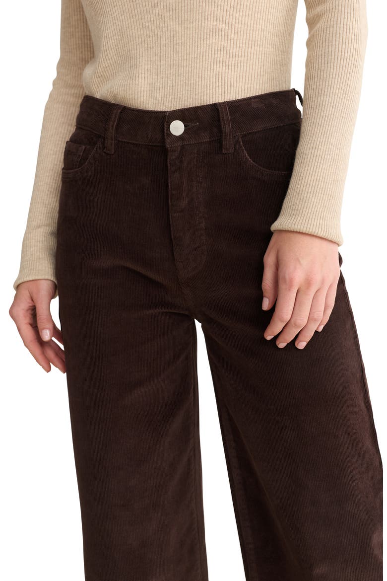 NCE High Waist Wide Leg Corduroy Jeans, Alternate, color, AMERICANO