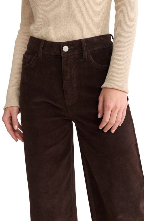Warp & Weft Warp+weft Nce High Waist Wide Leg Corduroy Jeans In Brown