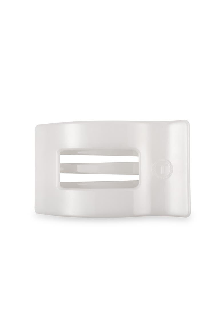 Medium Flat Rectangle Hair Clip, Main, color, Coconut White