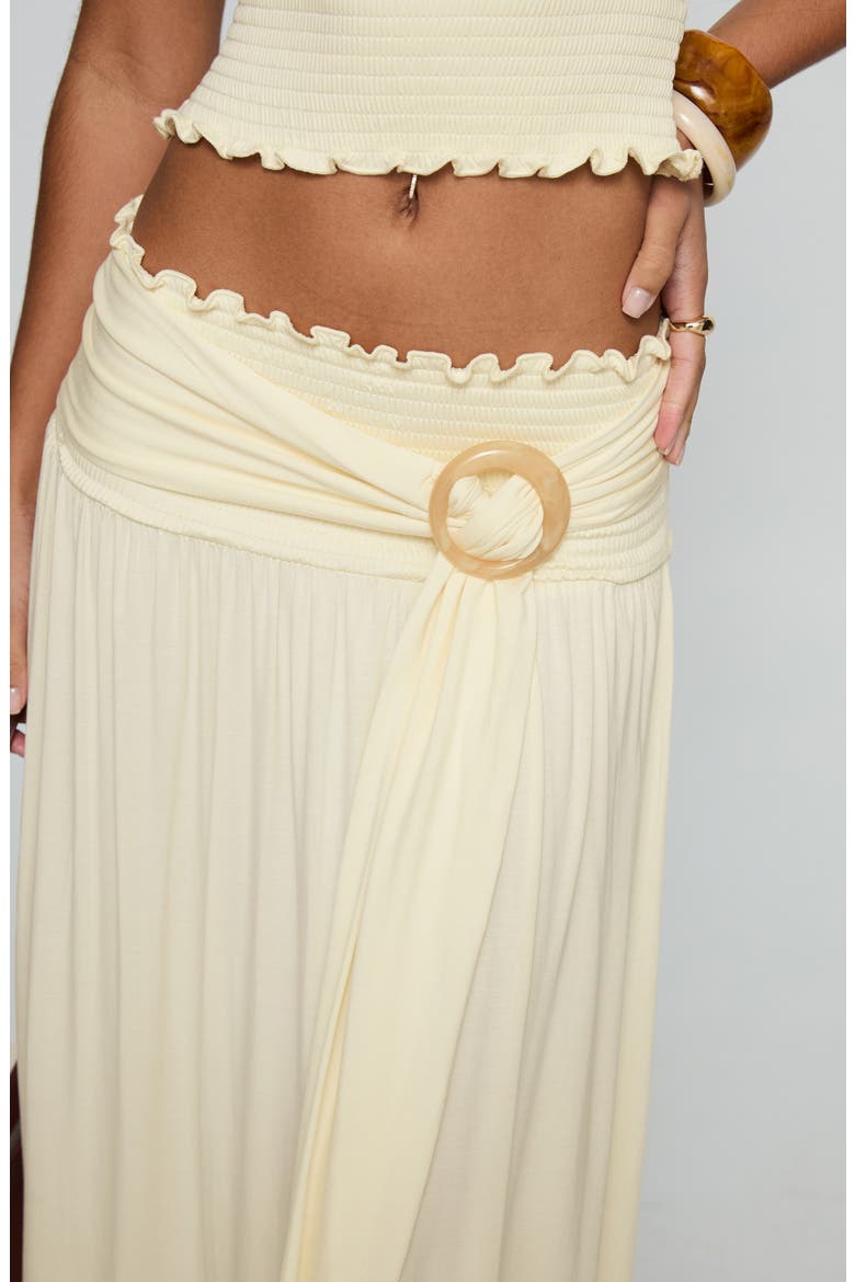 Orbit Smocked Waist Maxi Skirt, Alternate, color, CREAM