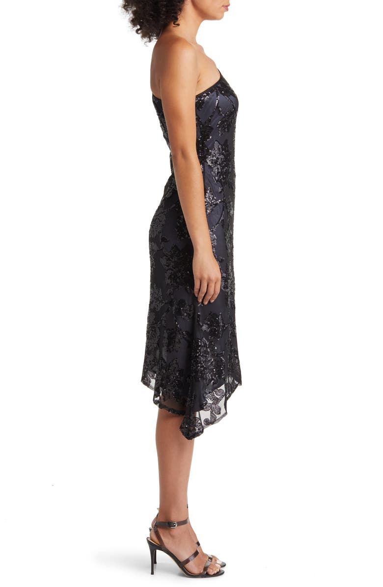 Alex & Eve One Shoulder Sequin Asymmetric Dress, Alternate, color, 