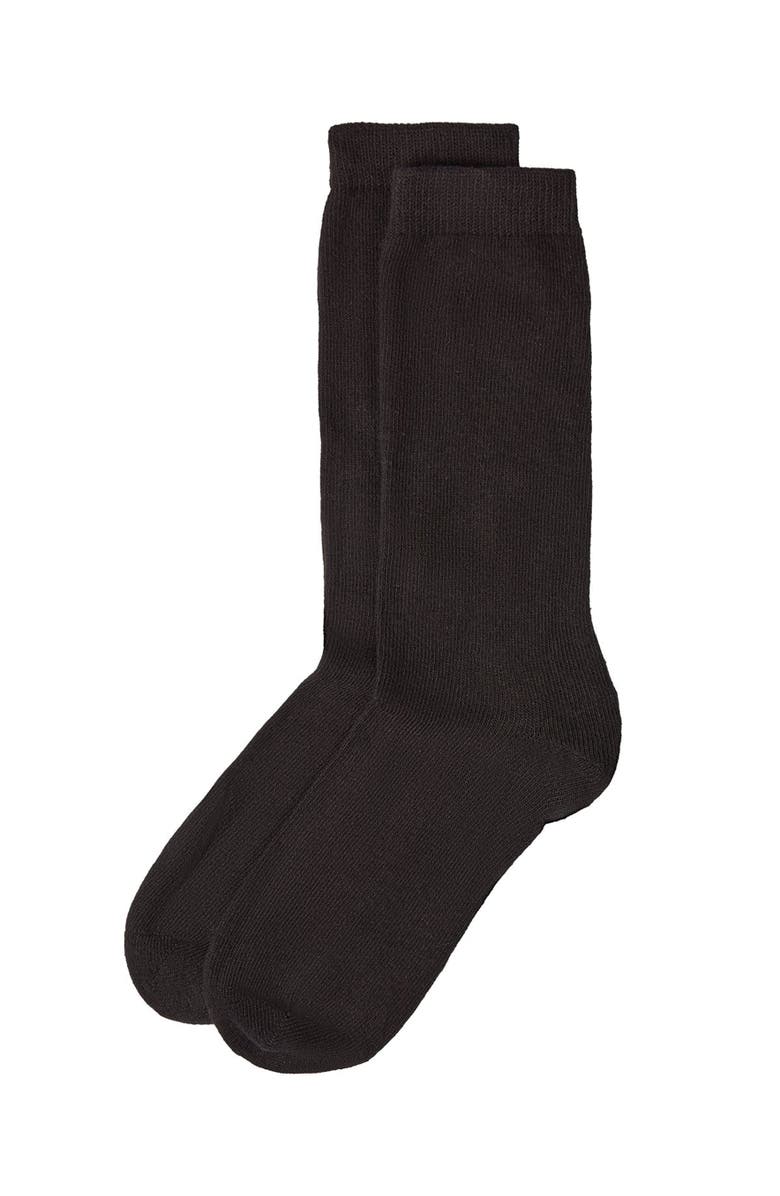MK-10951 Boys' 3 Pair Pack Flat Crew Socks, Alternate, color, Black