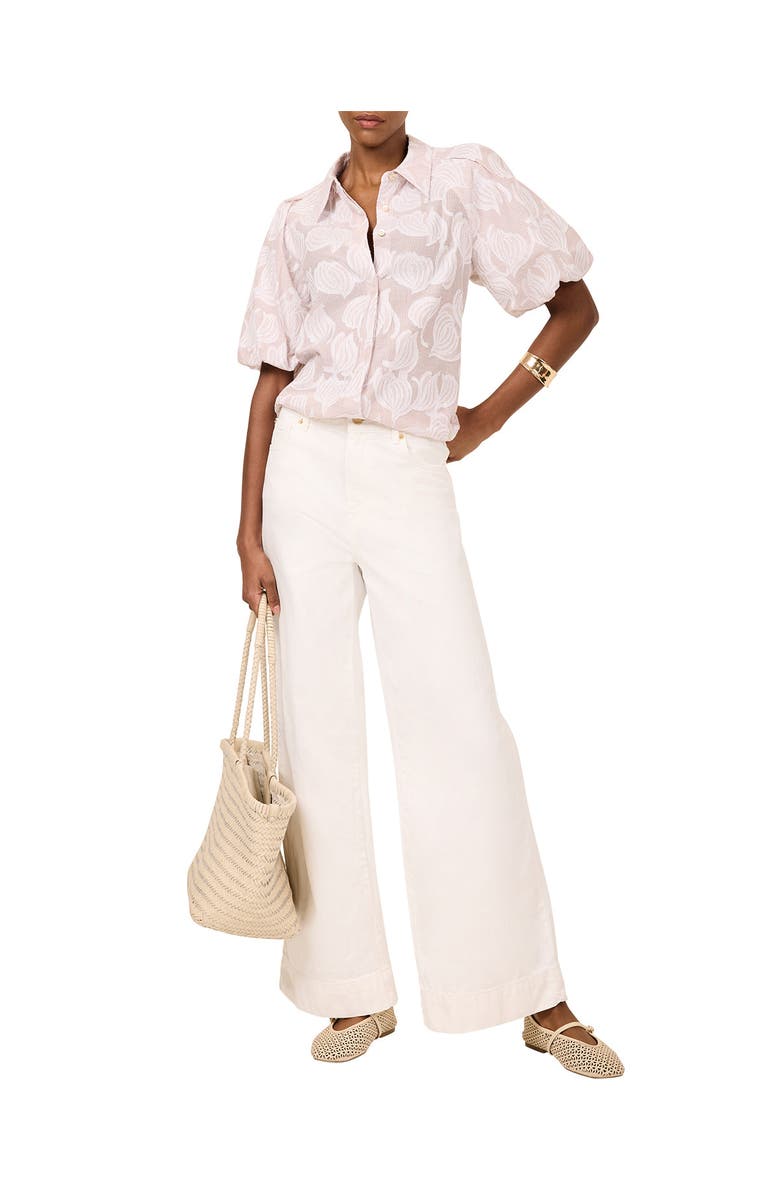 MINT VELVET Cotton Jacquard Shirt, Alternate, color, Neutral