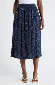 Caslon® Linen Blend Pull-On Skirt