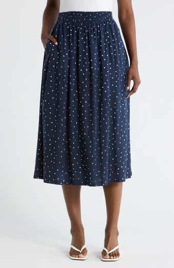 Caslon® Linen Blend Pull-On Skirt