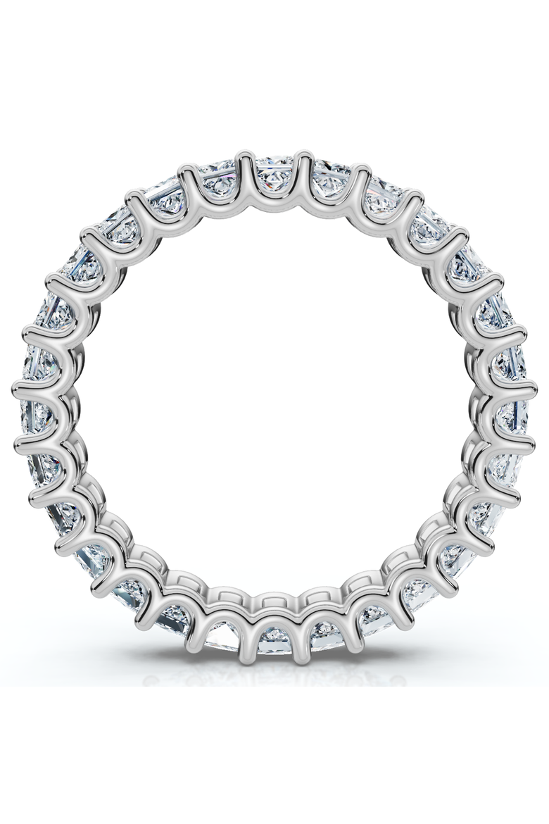2Ct Princess Cut Diamond Eternity Stackable Wedding Ring 14k Gold Lab Grown, Alternate, color, 14k White Gold