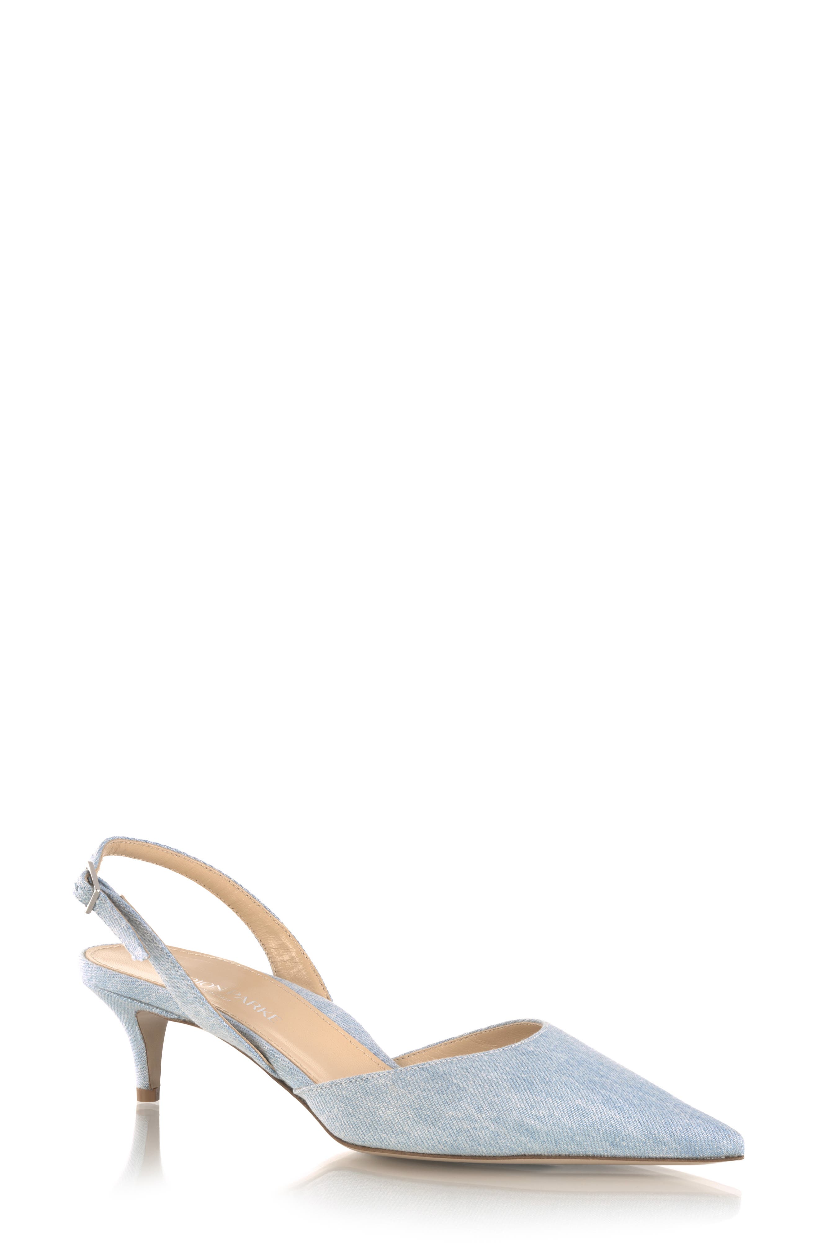 Classic Slingback Pointed Toe Pump, Main, color, DENIM