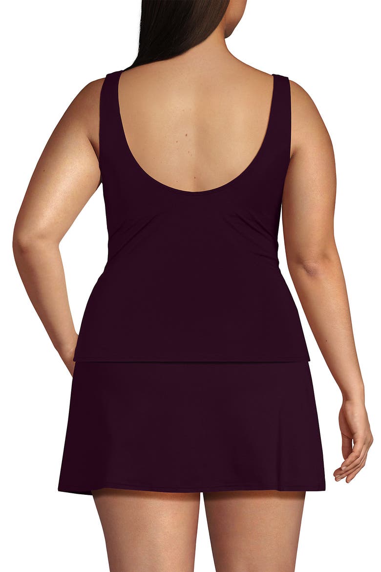 Plus Size Slender Suit Wrap Tankini Top, Alternate, color, Dark Wine