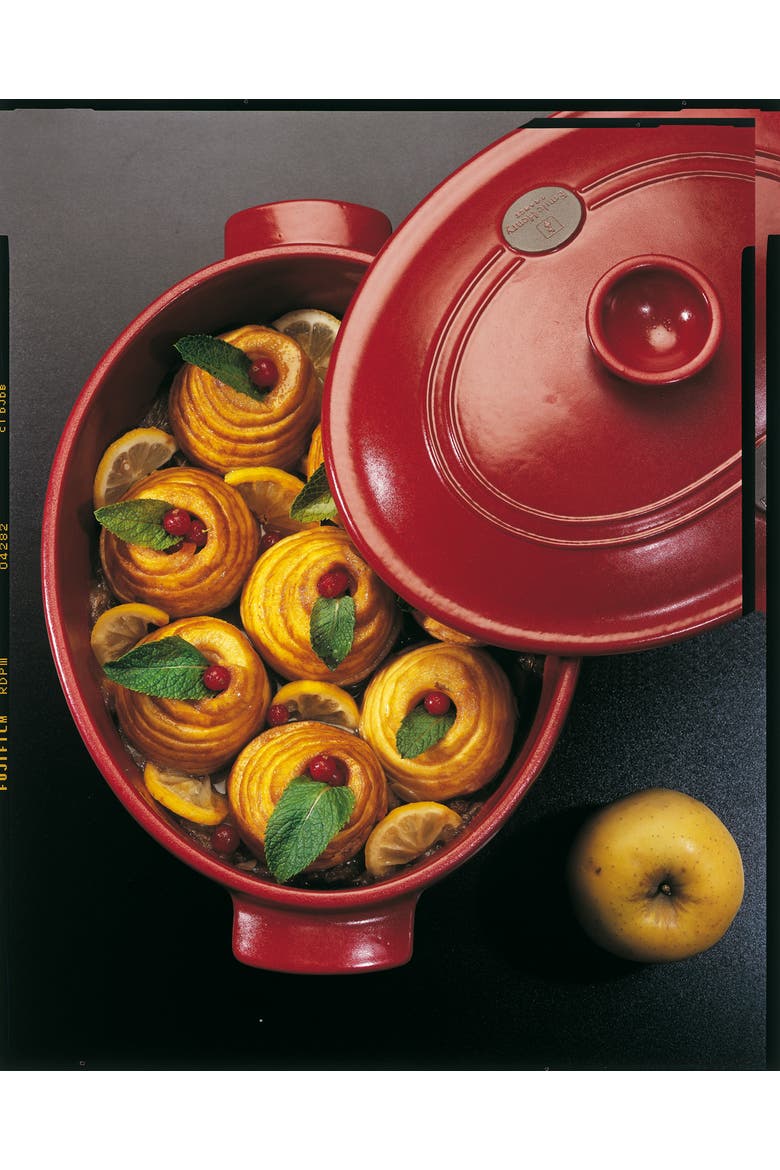 Flame 6.3 Quart Oval Stewpot Dutch Oven, Alternate, color, Charcoal