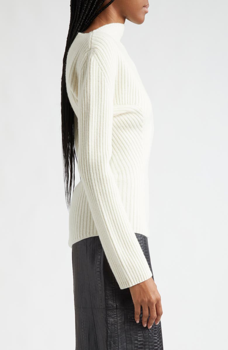 Róhe Twisted Rib Wool Sweater, Alternate, color, Off White
