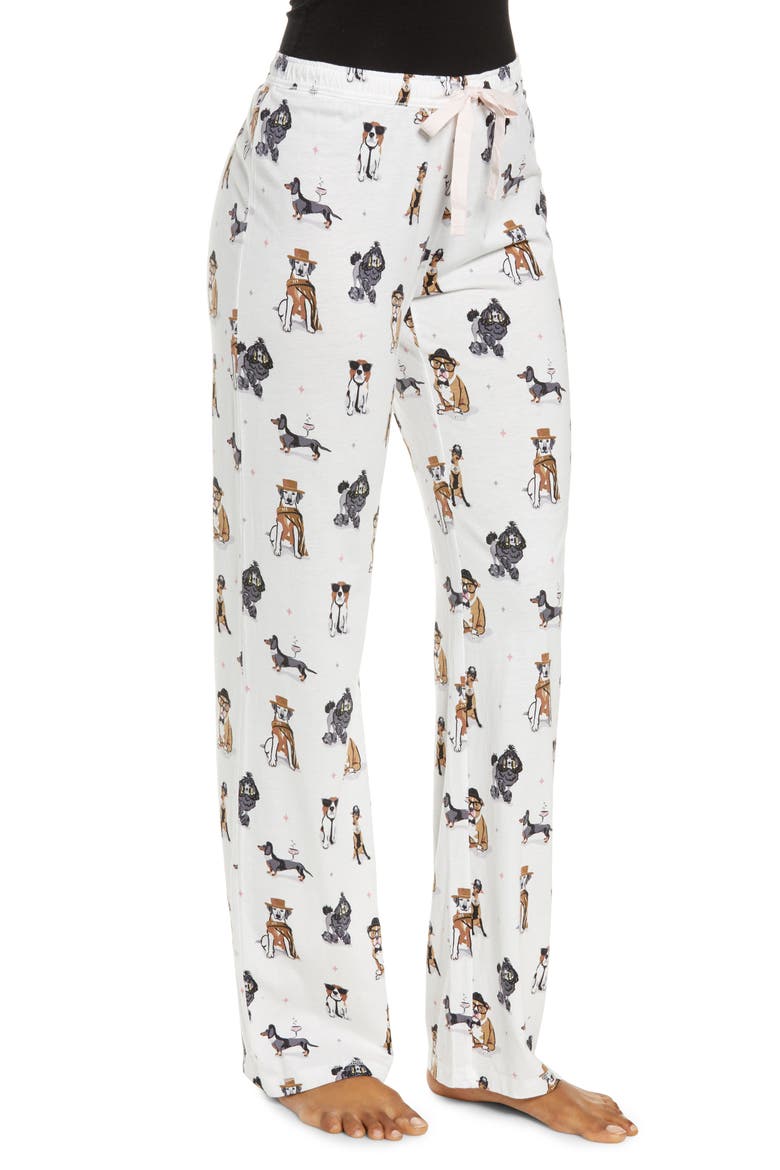 Print Pajama Pants, Alternate, color, IVORY