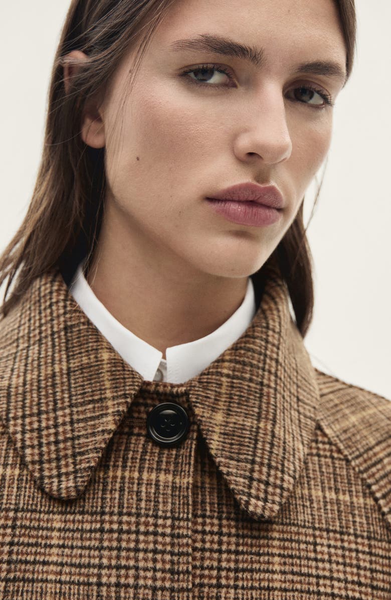 MANGO Wool-Blend Micro-Houndstooth Coat, Alternate, color, 