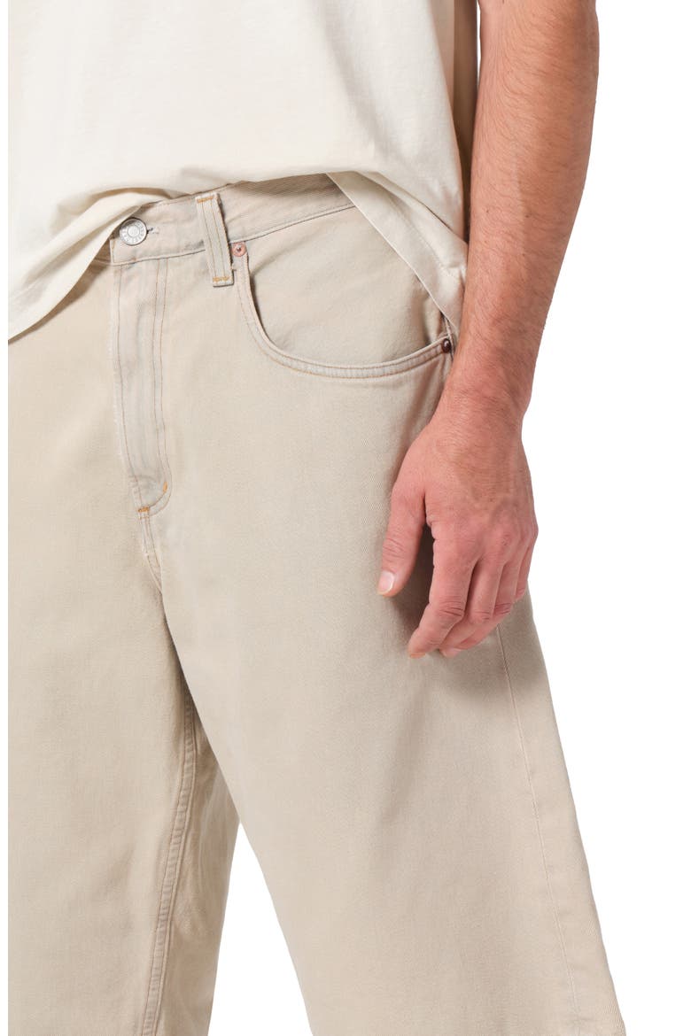 Fusion Slouchy Denim Skater Shorts, Alternate, color, BURNISHED KHAKI MD KHAKI WSH