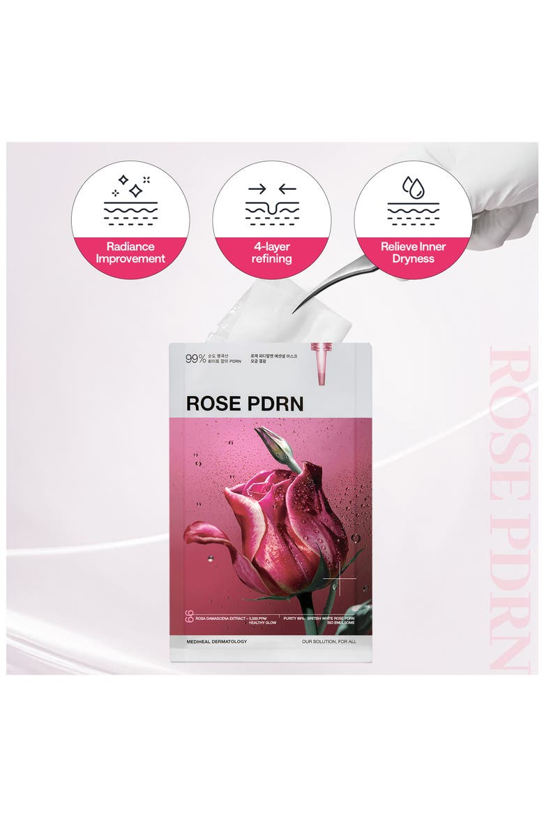 Rose PDRN Essential Mask Set, Alternate, color, DARK RED