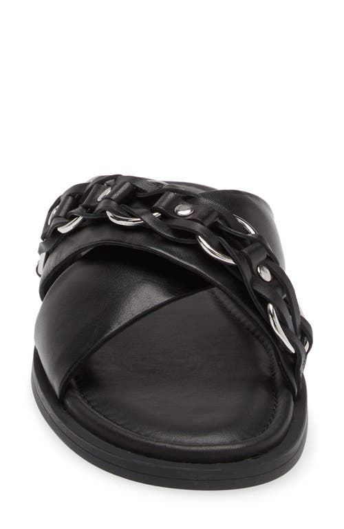 Rag & Bone Geo Chain Slide Sandal In Black Leather