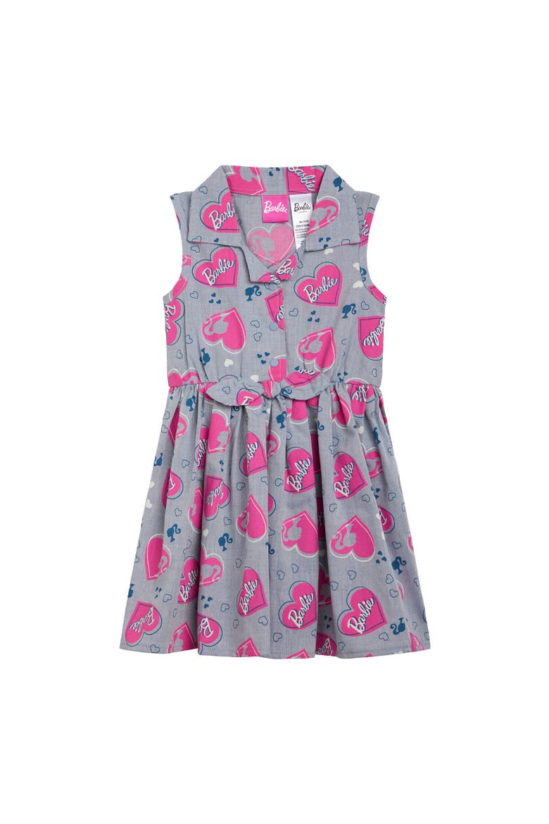Sleeveless Chambray Dress, Main, color, Blue / Pink