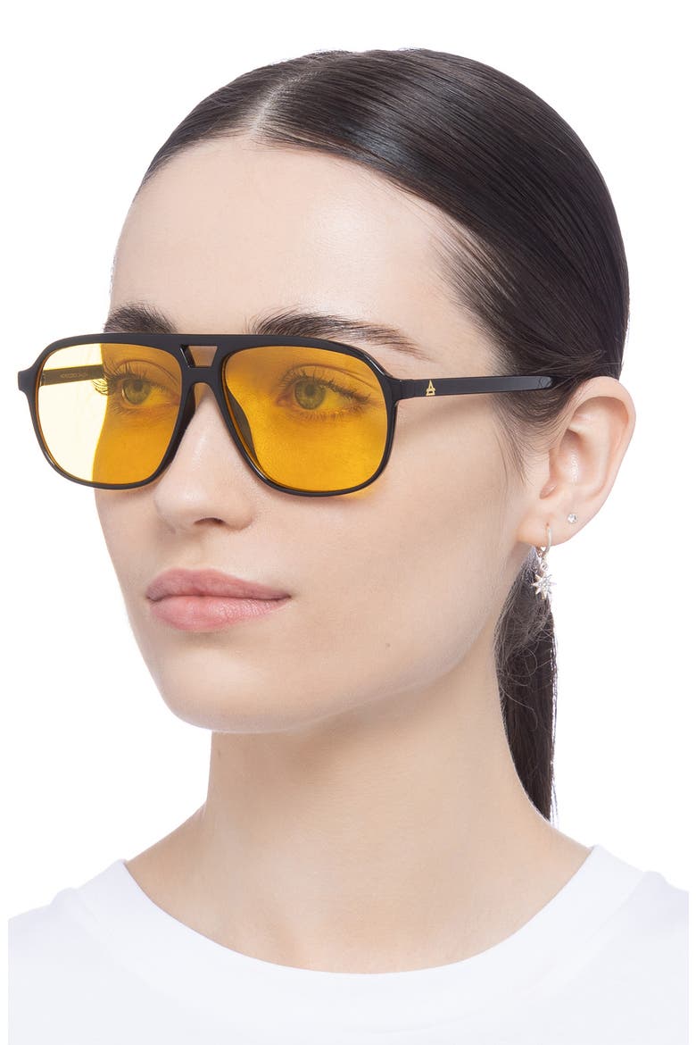 Monoceros 57mm Aviator Sunglasses, Alternate, color, BLACK