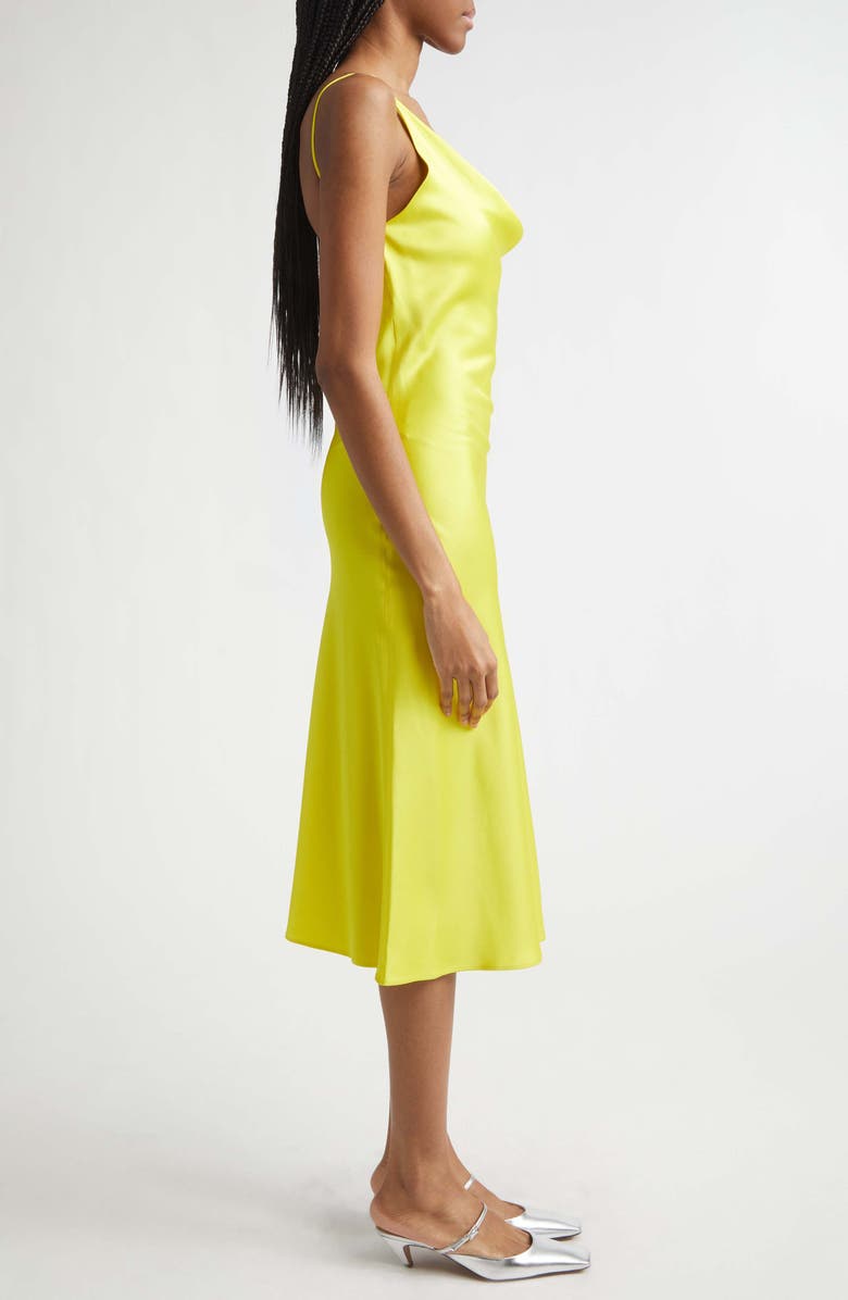Stella McCartney Satin Slipdress, Alternate, color, Bright Yellow